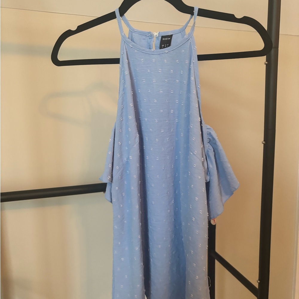 SHEIN Light Blue Textured Sleeveless Top